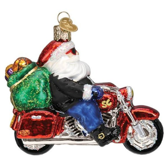 Biker Santa Christmas Ornament with Keepsake Box | Old World Christmas | NWT - Picture 2 of 8